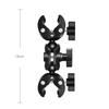 Double Socket Arm Clamp Strong Clip Motorcycle Bicycle Handlebar Base Mounting Bracket Clip for Insta360 X5 X4 X3 GoPro 12 11 10