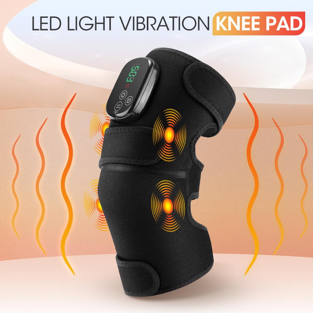 660nm 850nm Red Light Therapy Knee Wrap Heating Massage Brace with 5000mAh Battery