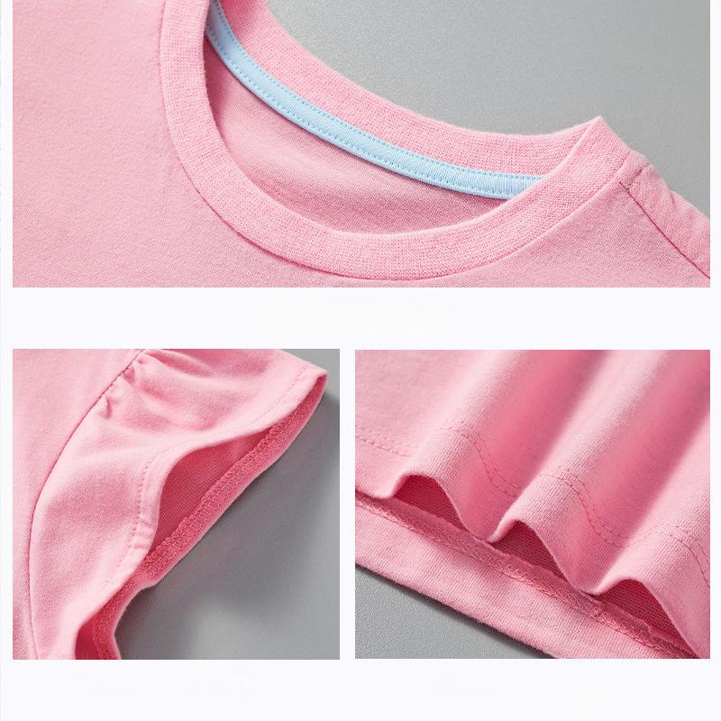 Children's Clothing Summer T-shirts Children's Cartoon Printed T-shirts Knitted Cotton Round Neck Boys' Tops