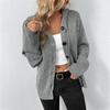 Women Knit Hooded Sweater Coat Single Breasted Thick Cardigan Solid Casual Splice Jumpers Full Sleeve Regular Winter 2024