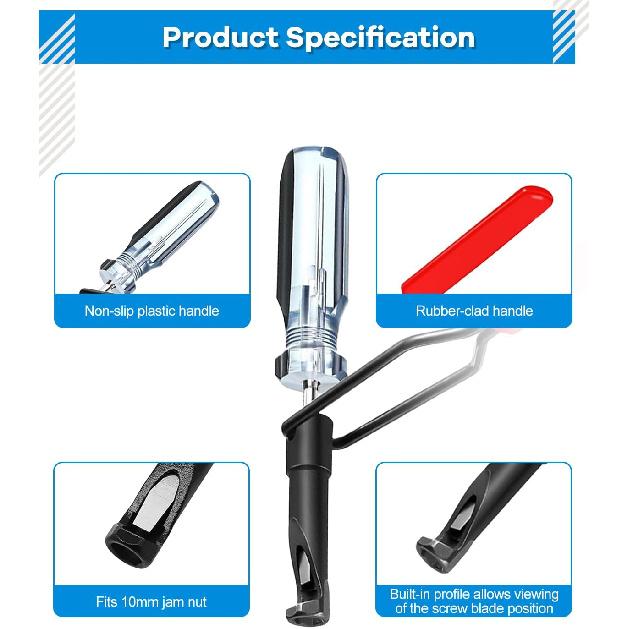 Valve Lash Adjustment Tool For 10Mm Jam Nut,With Angled Feeler Gauge, Slotted Valve Adjusting Stud, Compatible With Honda,Toyota,Nissan And Other