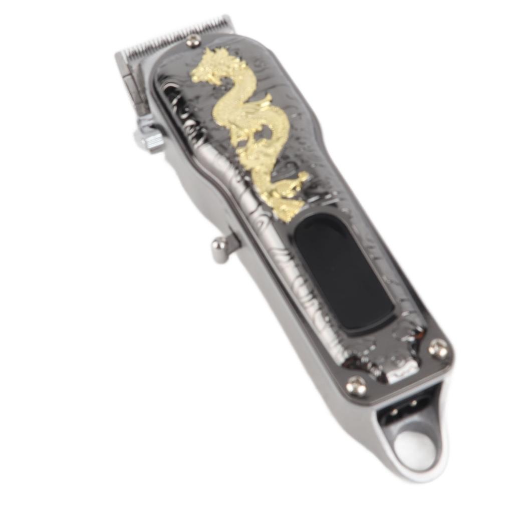 Electric Hair Trimmer USB Charging Low Noise LED Display Cordless Hair Clipper with 8 Guide Combs