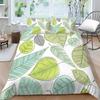 Family Bedding Single Double Bed Full Size Plant Printing Series Bedding Leaf Pattern Pillowcase and Quilt Cover Washable Home Decoration