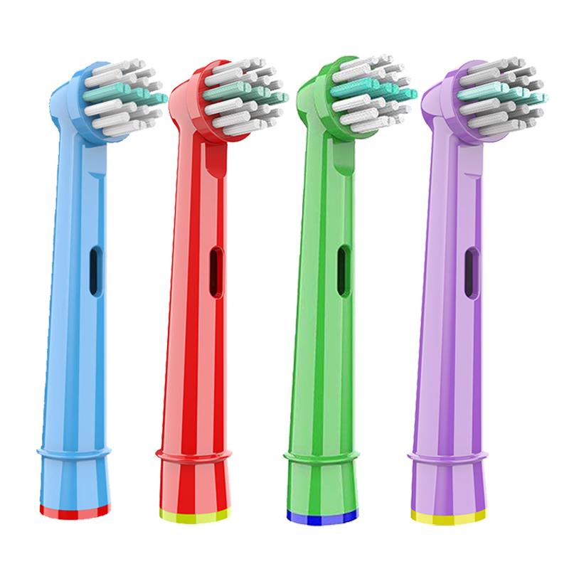 4 Pcs/Pack Kids Replacement Brush Heads For Oral B Children Electric Toothbrush Head Extra-Soft Bristles Brush Refill EB-10A