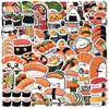 50 Cartoon Cute Sushi Hand Tent Doodle Stickers DIY Decorative Guitar Notebook Suitcase