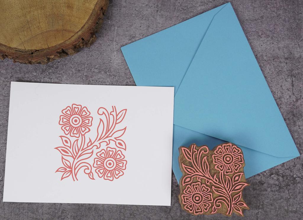 IBA Indianbeautifulart Textile Printing Block Flower Hand Carved Wooden Stamp Wood Block Printing Textile Stamps For Fabric Pottery Blocks-3