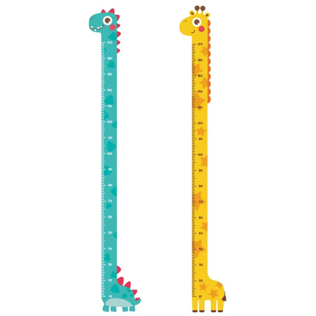 Cute Cartoon Children's Height Chart Sticker Fun and Educational Dinosaur/Giraffe Wall Height Measuring Ruler Decor