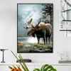 Diamond Painting Elk Rhinestone Cross Stitch Embroidery Winter Animal Bead Picture Home Decoration