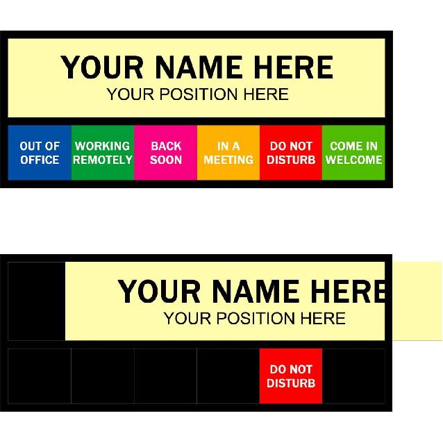 Office Door Sign,Magnetic Name Plate With 6 Working Status Options,Do Not Disturb, In A Meeting, Out of Office, Working Remotely, Please Knock