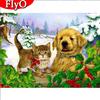 5D DIY Diamond Painting Cat Full Drill Craft Kit Diamond Embroidery Winter Mosaic Dog Rhinestone Kit Christmas Gift Art