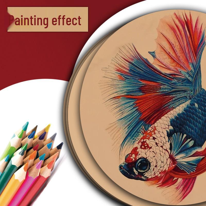 Двусторонняя черно-белая круглая крафтовая бумага для рисования.