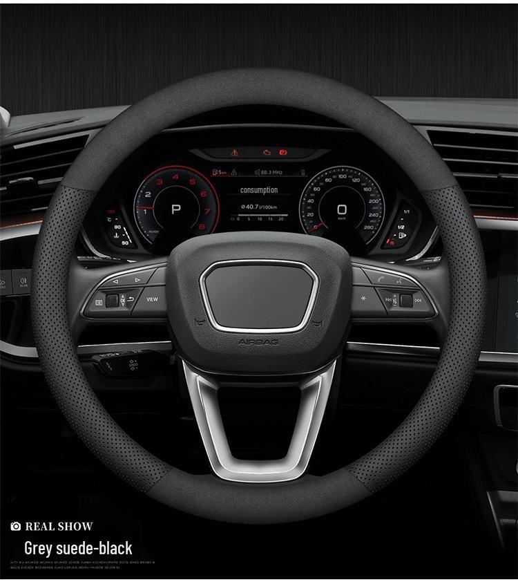 Compatible Baojun Steering Wheel Cover - Genuine Leather & Carbon Fiber for 730, 510, 560, 310W, 530, 630, 360, RS5 Models