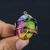 Rainbow Solar Quartz Handmade Copper Wire Wrap Ring Size 7.5 C9V58