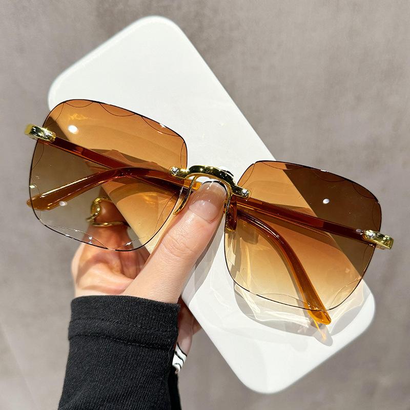 Роскошные квадратные солнцезащитные очки без оправы женские брендовые дизайнерские летние красные очки модные солнцезащитные очки для мужчин UV400 оттенки Oculos