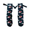 Valentine's Day Couple Heart-Shaped Magnet Socks With Hand-Holding  (Mid-Calf Socks)