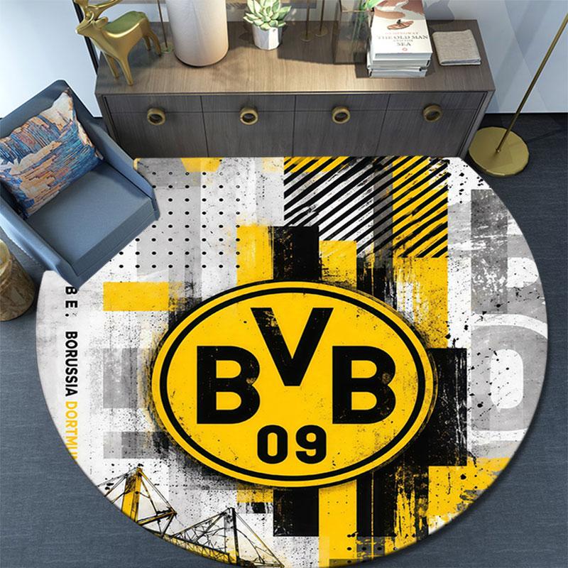 BVB pattern round rug,Carpet Rug for Living Room Bedroom Playroom ,Non-slip Floor Mat,Holiday Gifts and Birthday Gifts.