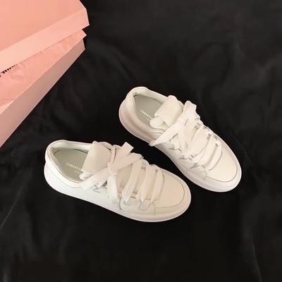 Су Иньинь имеет ту же точку~ туфли miu из коровьей кожи на платформе, универсальные, женские, повседневные туфли-хлебушки, белые туфли