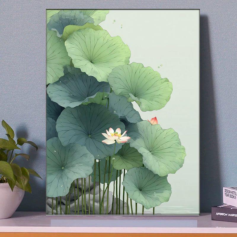 Цветок лотоса DIY Цифровая картина маслом - Китайский стиль, Ручная работа, Снятие стресса, Декоративное искусство для гостиной.