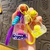 Cartoon Oil-filled Liquid Sand Bottle, Keychain, Exquisite Pendant Accessory, Claw Machine Small Gift