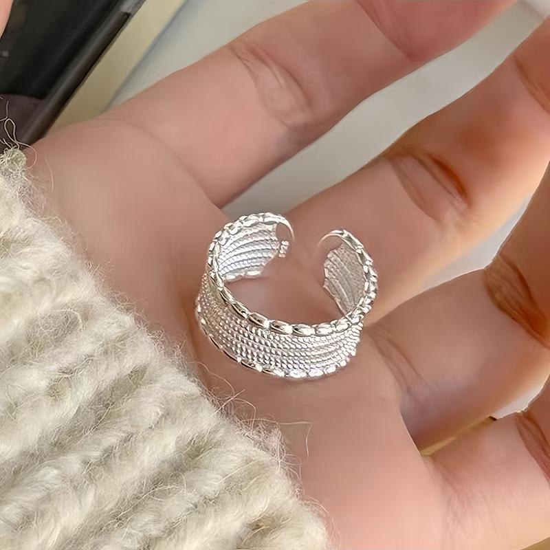 Цветочное кольцо из стерлингового серебра для женщин - Высококачественный дизайн с открытым соединением для осени/зимы