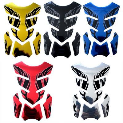 Для Honda Yamaha Tankpad наклейка Fishbone 3D Tank Pad Наклейки Защитная крышка для масла и газа Украшение Пламя Аксессуары для мотоциклов