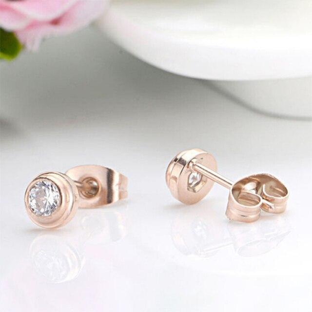 Серьги Love женские серьги-каффы из розового золота с кристаллами и нержавеющей сталью, модные ювелирные изделия без коробки