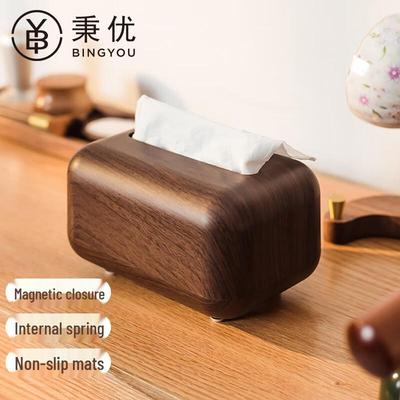 Ретро настольная коробка для салфеток с имитацией текстуры дерева