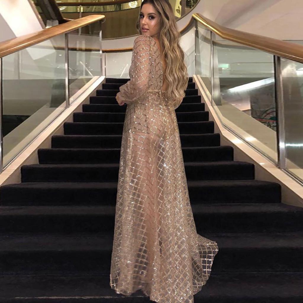 Женщины слинг крест свадьба V-образным вырезом элегантное вечернее вечернее тонкое полое кружевное платье