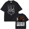 Men Women Rapper Niro OX7 Album Pattern Printed T-shirt Hip-hop Fashion Pop Music Casual Cotton Short Sleeved Street Wear