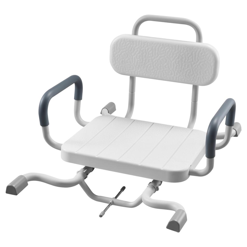 Swivel Shower Chair with Arms and Back, 100 kg Heavy Duty Bench Seat for Inside Shower Stall and Bathtub Mounting, Bathroom Bath Tub Seat for Adults,