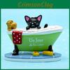 Cat Black Taking A Bath In The Bathtub Resin Ornament For Home Gifts Styling