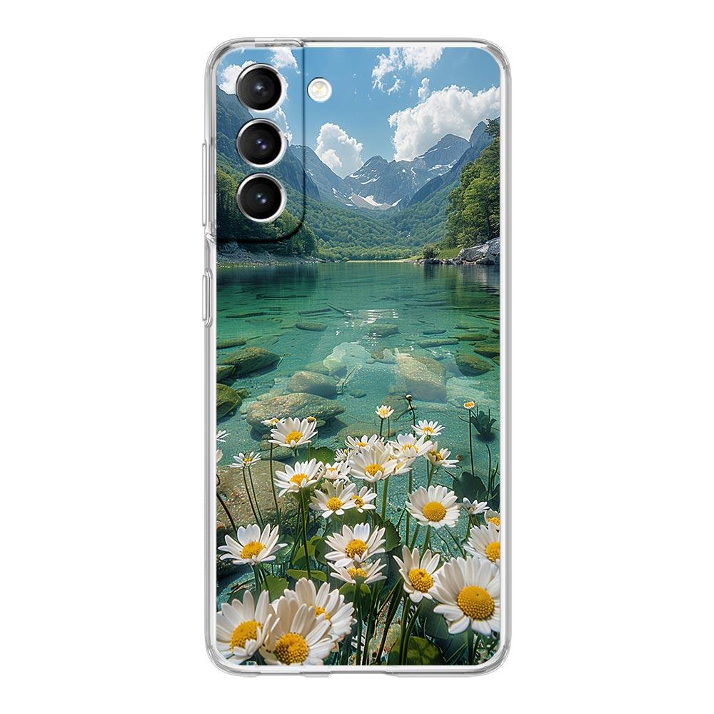 Чехол для телефона Samsung Galaxy S24 Plus S23 S22 S21 S20 FE Ultra 5G S10 S10E S9, мягкий прозрачный чехол, милый арт, красивый инди, ярко-розовый