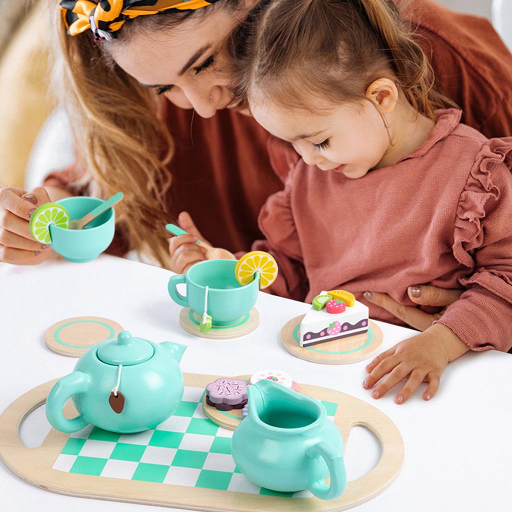 Wooden Children's Simulated Home, Desserts, Cakes , Tea Pots, Cups, Tea Sets, Kitchen Toys