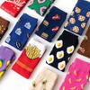 Creative Cute Food Sock Fruit Avocado Cookie Egg Color Matching Cotton Tube Socks