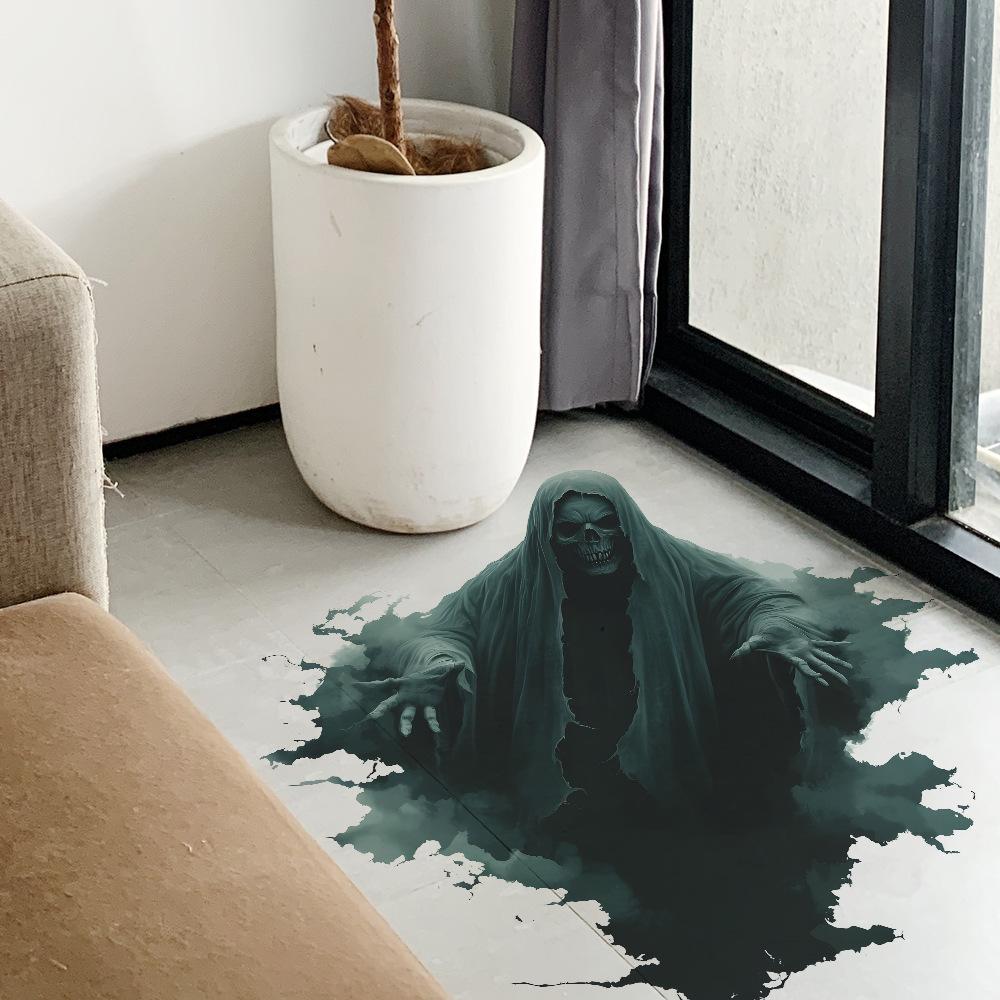 Halloween Atmosphere Decoration Scary Skull Head Bedroom Living Room Wall Stickers