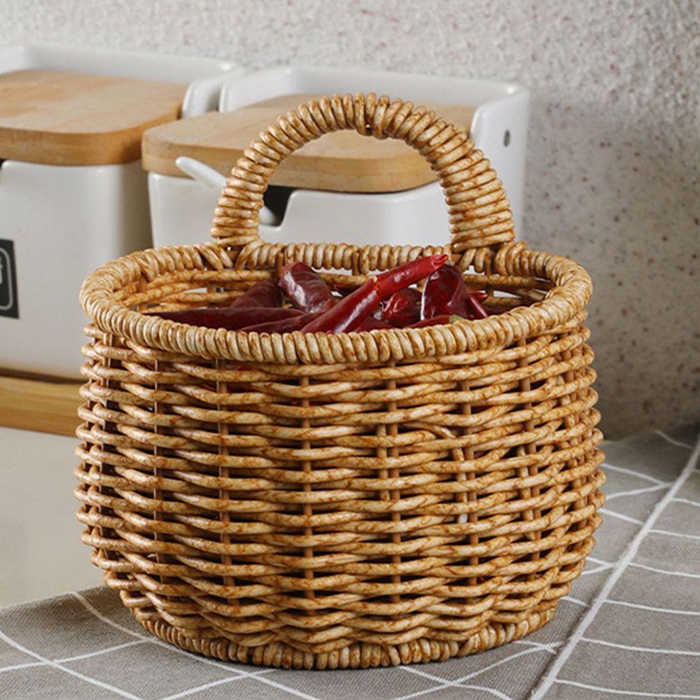 Wall Hanging Punching Scallion Ginger Garlic Wedding Storage Basket Flower Basket Kitchen Utensil