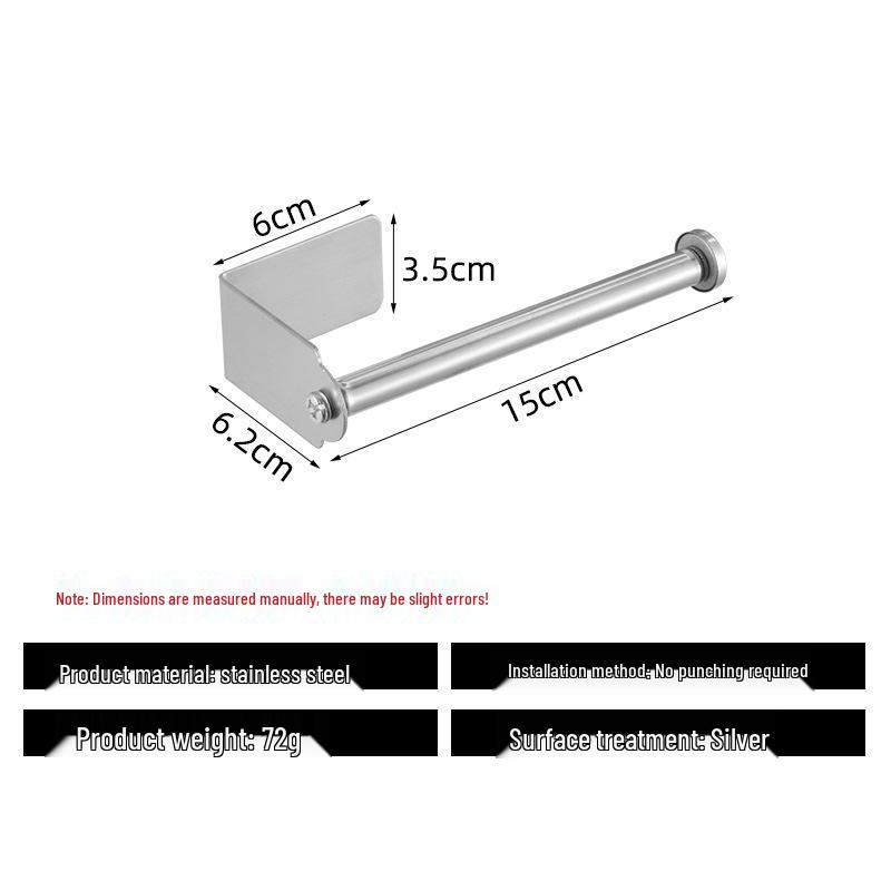 Stainless Steel Punch-Free Paper Towel & Toilet Roll Holder for Kitchen and Bathroom
