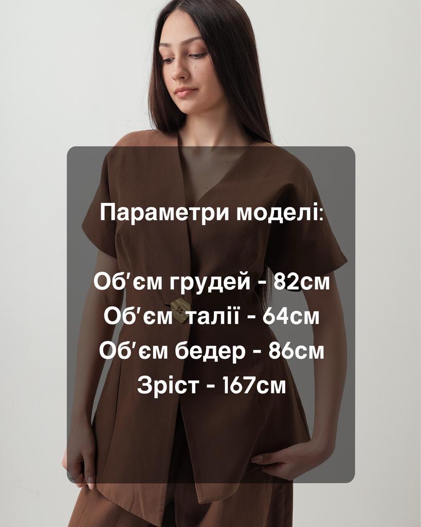 Костюм женский летний Samsara 84618 36 коричневый (жилет, брюки)