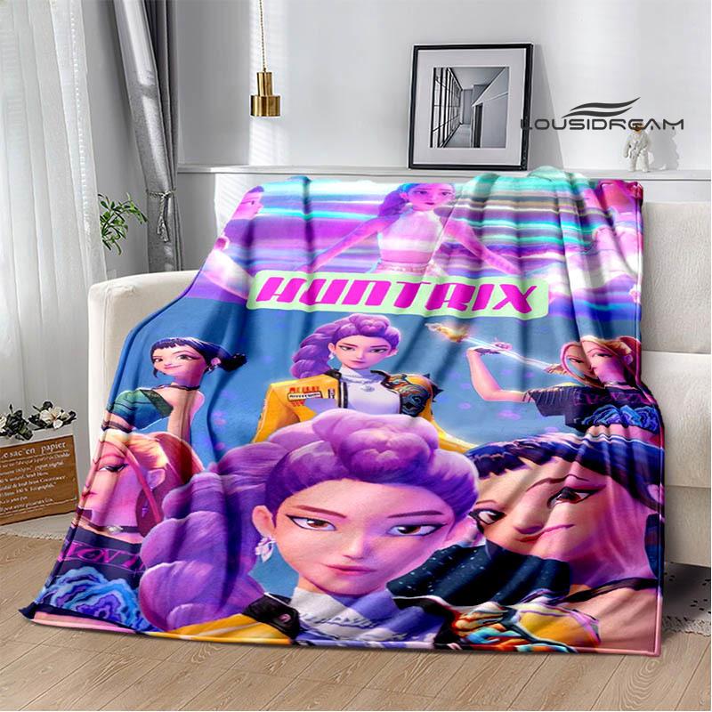 KPop Demon Hunters Cartoon printed blanket Picnic blanket Warm Flannel blankets Home bed linings blankets for beds Birthday Gift
