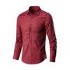 Men's Long Sleeve Shirt Slim Thin Solid Color Professional Shirt Business Casual Shirt
