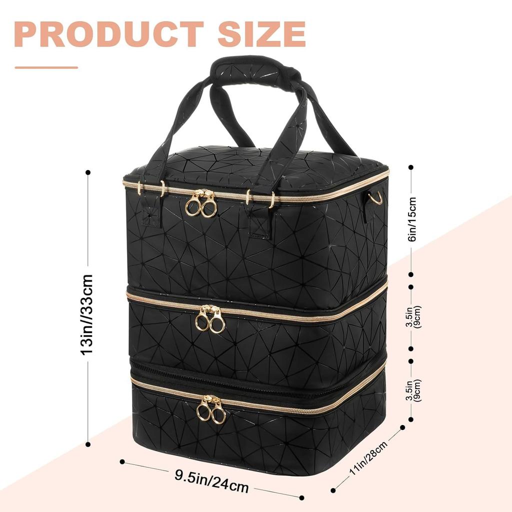 Премиальное чувство съемного большого объема 3 слоя лака для ногтей сумка для хранения может хранить 84 бутылки лака для ногтей световой короб