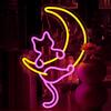 Anime Cat & Moon Neon Sign Personalized Neon Signs for Room Wall Decor LED Night Lights Home Decor Lights  Gift for Girls Boys