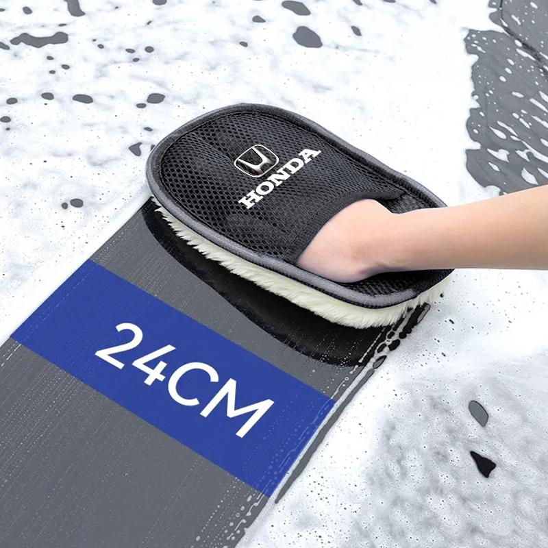 WDM2 Car Plush Cleaning Gloves Thickening Wool Wash Towel For Honda Civic Accord Fit Jazz Pilot CRV Odyssey Passport City Shuttle HRV