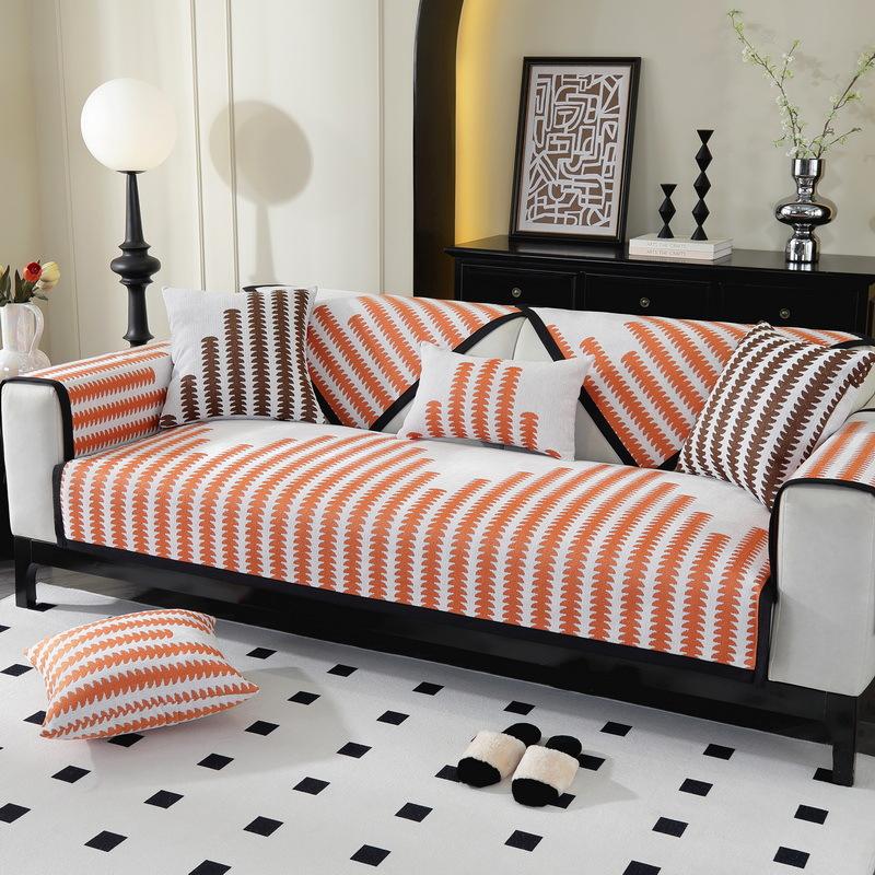 Nordic High-End Chenille Sofa Cushion, Four-Season Universal Seat Cushion, Non-Slip Leather Sofa Cover New Cover
