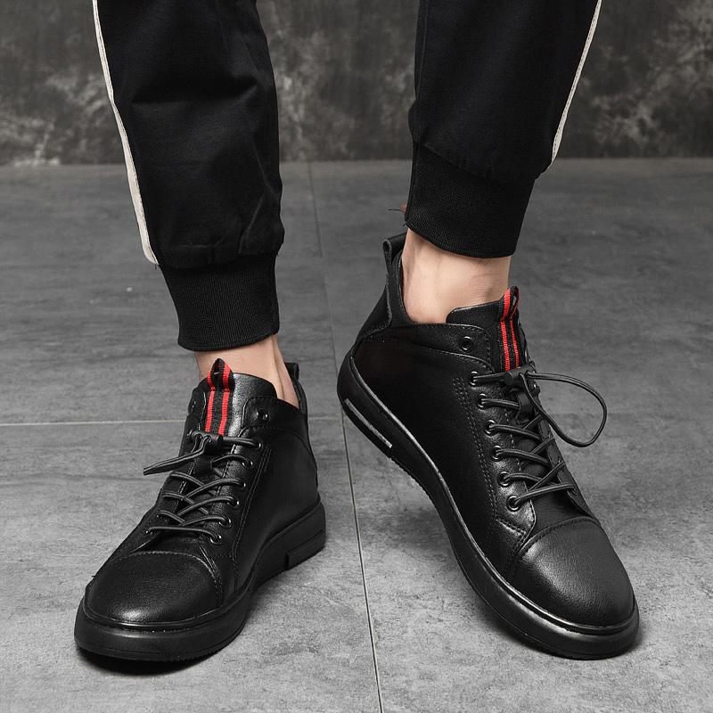 Классические брендовые мужские повседневные туфли из натуральной кожи с внутренними высокими каблуками, зимние высокие хлопковые туфли, мужские оксфордские туфли, прочные