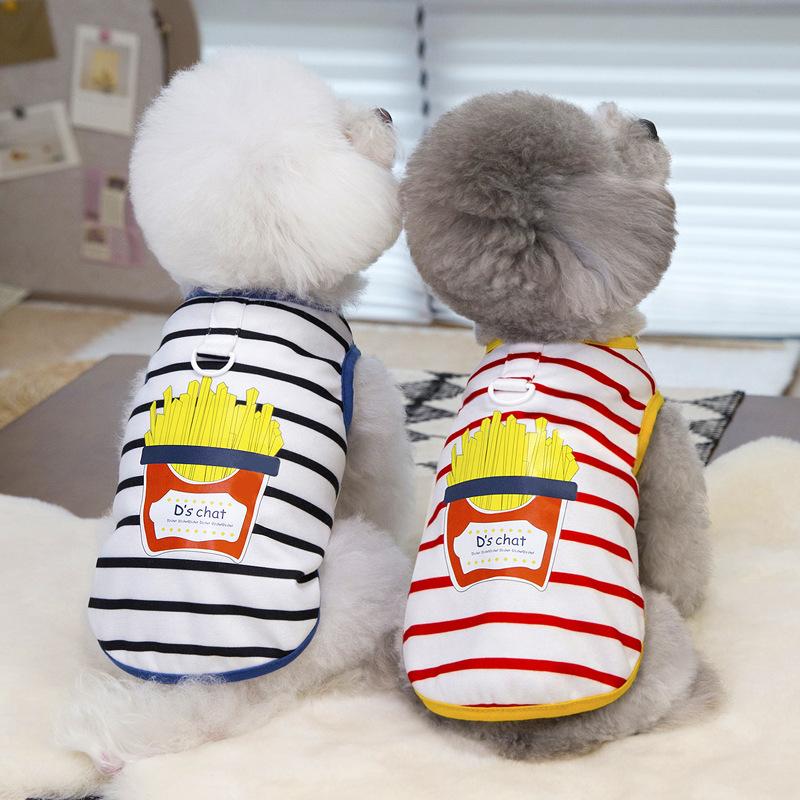 Pet Cat Small Puppy Dog Clothes Spring Autumn Summer Leash French Fries Vest