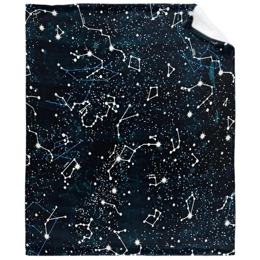 Constellation Blue Sky Throw Blanket Ultra Soft Lightweight Flannel Microfiber Constellation Lover Blanket Couch Bed Sofa Gifts