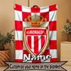 Custom Name Personalized AS Monaco Print Blanket, Home Decor, Bedroom, Sofa, Camping, Couch, Gifts for Birthday Christmas