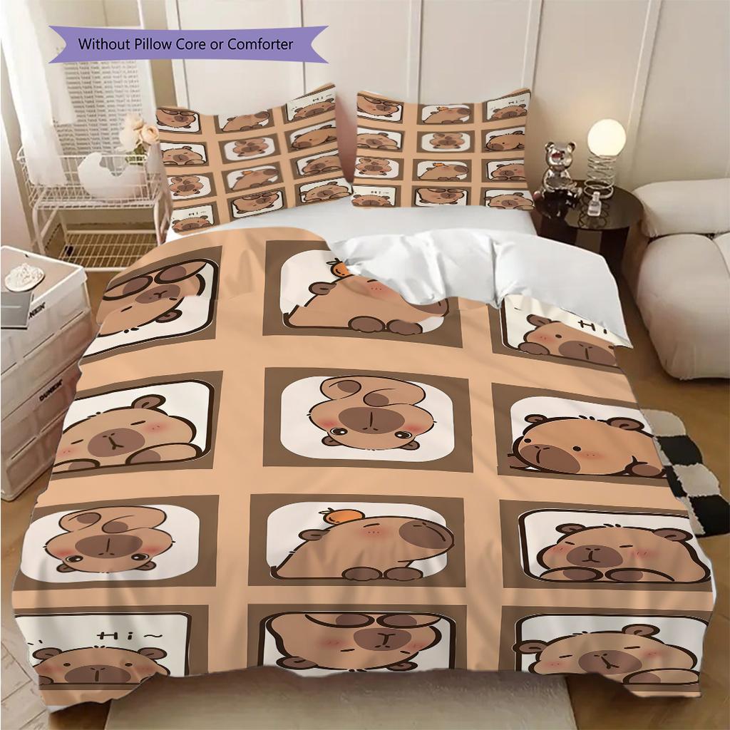 Bear Family Umbrella Illustration Bedding 1 Duvet Cover 2 Pillowcase Without Core Soft And Comfortable Christmas Birthday Gift Bedding Set