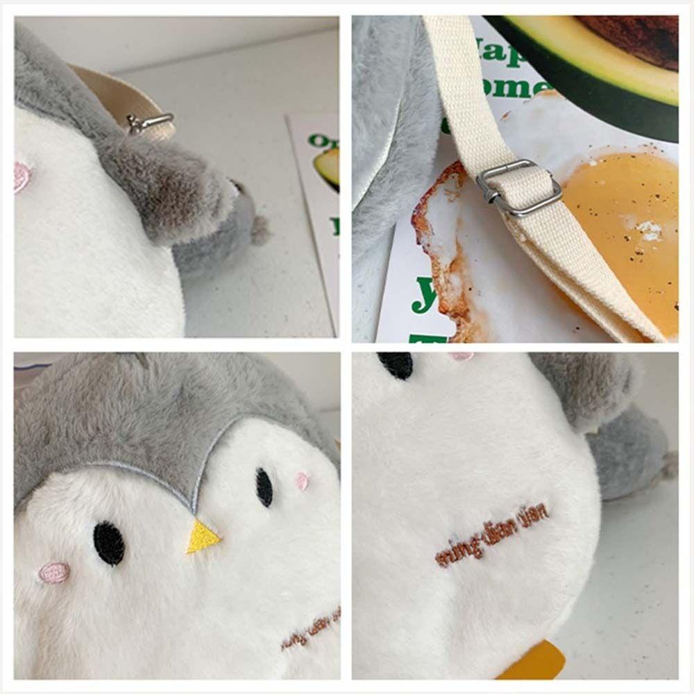 Korean Style Penguin Handbag Doll Funny Messenger Bag Travel Plush Crossbody Bag Outdoor